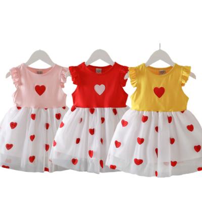 China Anti-Wrinkle Cutest Princess Love S Dresses Cotton Tutu Dresses Embroidery Rose Sleeve Fly Skirt Lebaran Children&'s Dresses for Girls Kids for sale