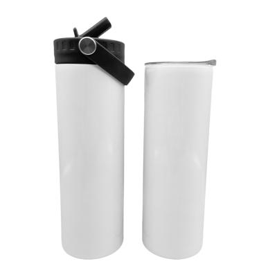 China Sublimation Cup Wholesale 2 Lids Vacuum Stocked Insulated 20 Ounce Tumbler Stainless Steel Sports Water Bottle With Straw for sale