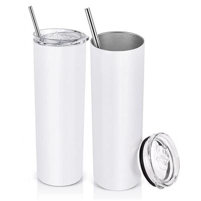 China 2022 Best Selling Capacity 20oz Stainless Steel Tumbler Double Wall Skinny Viable Tumbler With Straw for sale