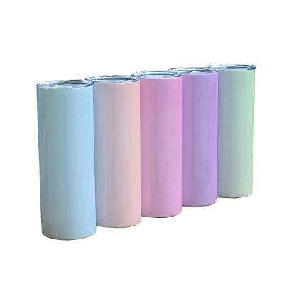 China Hot Selling Sublimation 20oz UV Color Change Tumbler Skinny Straight Blank Sublimation Straight Tumbler Viable for sale