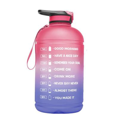 China Sustainable 128oz bpa free travel sports plastic water bottles fitness bottle with time marker and handle for sale