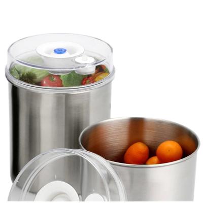 China Freshness Preservation New Arrival 1000ML Freezer Safe Pumpable Round Stainless Steel Food Takeaway Storage Containers for sale