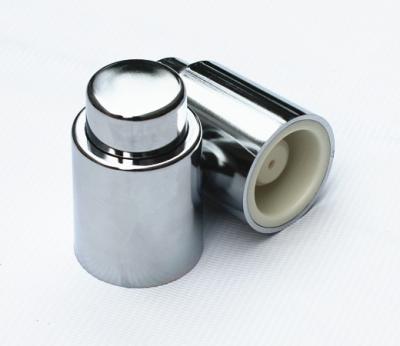 China Disposable High Quality Metal Plated Pump Vacuum Wine Stopper Bottle Cork Beer Preservative Airtight Seal Chromed Fresh Keeping for sale