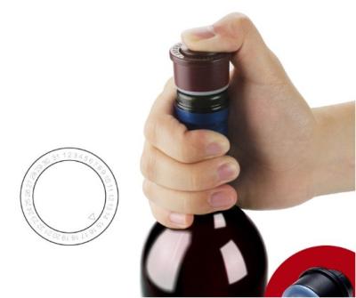 China Keep Wine Fresh Up To 30 Days Mini Colorful Silicone Wine Stopper Press Pump Up Vacuum Wine Stopper Beverage Bottle Seal Vine Taste Saver Cork Type for sale