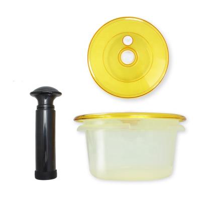 China Condom Diameter 25cm Food Grade PC Plastic Silicone Container Lid Multi-Purpose Vacuum Seal Lids With Pump for sale