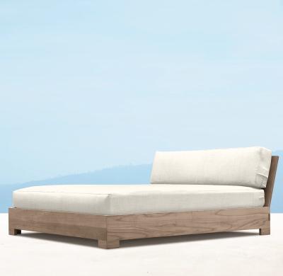 China New Modern Fashion Outdoor Pool Furniture Teak Double Bed Sunbathing Beach Lounger for sale