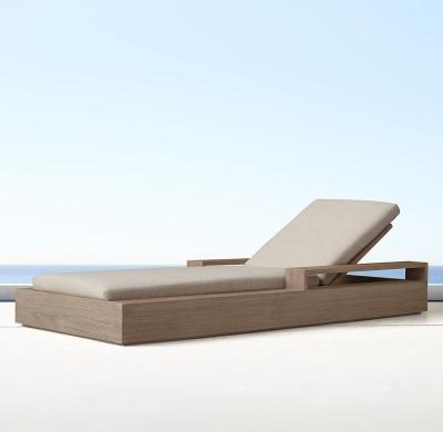 China Outdoor garden furniture modern solid wood hotel beach sun lounger for sale