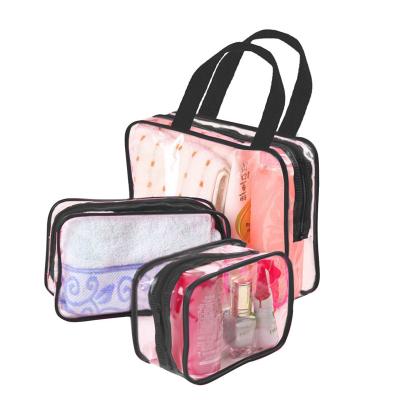 China Wholesale Custom Transparent Fashion Travel PVC Toiletry Cosmetic Organizer Shape Clear PVC Travel Bag for sale