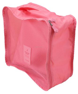 China Durable Travel Bag Set Travel Storage Mesh Bag Custom Design Durable Ripstop Polyester Nylon Pink Or Customized Logo for sale