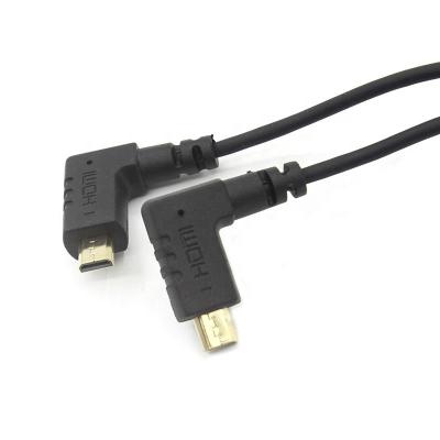 China World's Thinnest And Most Flexible Car Support 4K 2.0V Micro HDMI Left Angle Cable 0.3m 1FT for sale