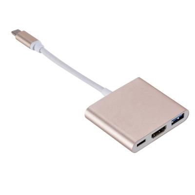 China Multimedia USB 3.1 Type C to HDMI USB 3.0 USB-C Charging Converter HUB Adapter Audio Video Cable for sale