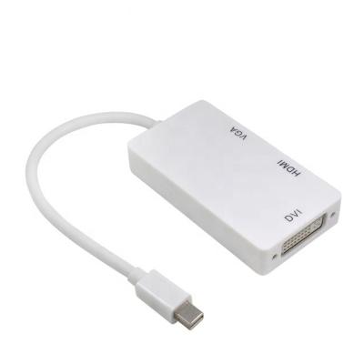 China Multimedia Support 1080P Three in One Mini DisplayPort DP Thunderbolt 2 to HDMI VGA DVI 3 in 1 Adapter Converter for sale