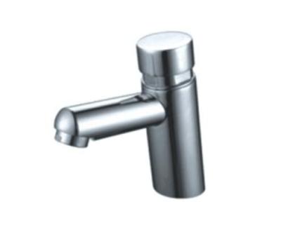 China Cheap Faucets Public Toilet Self Metered Narrow Wash Taps Saving Single Basin Water Push Button Handle Time Delay Faucet for sale