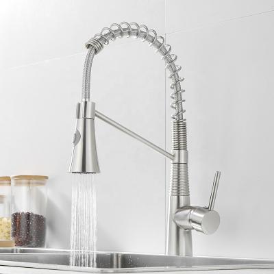 China Hot Sense Faucets Modern Single Lever Cold Water Kitchen Sink Mixer Tap Brass Pull Down Spray Kitchen Faucet for sale