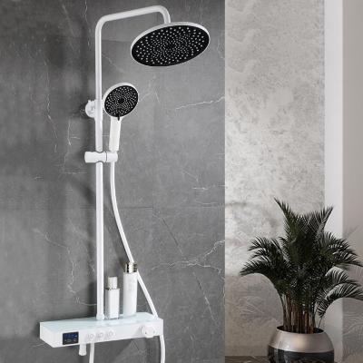 China With Button 3 Functions New Arrival Modern Design Sliding Bar Shower Curtain Set Wall Mounted Bathroom Rain Shower Set for sale