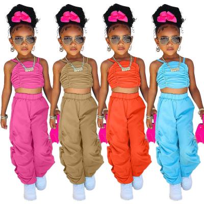 China Breathable Stain Little Girl Stacking Pants Suit Candy Solid Color Pants Cute Baby Girl Suit Fashion Stacking Pants Suit for sale