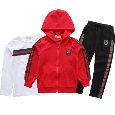 China Anti-wrinkle children's clothing boys' Spring and Autumn Set 2023 thin children's leisure sweater three pieces set children's clothing for sale