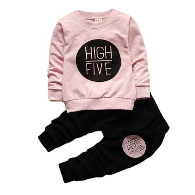 China Fast Shipping Anti-wrinkle Girls' Spring and Autumn Clothing Set New Fashionable Boys and Girls Children's Two-Piece Set for sale