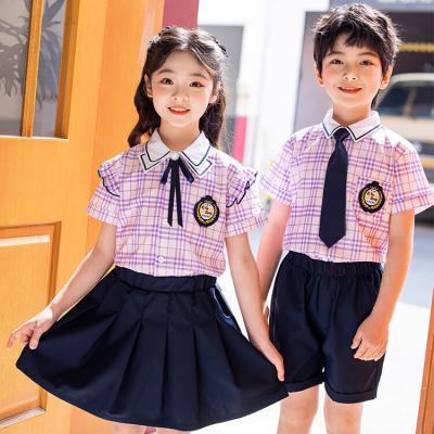 China School Fashion Summer USA Primary School Uniform UK Free Logo To Sew Designs Kids School Uniforms for sale