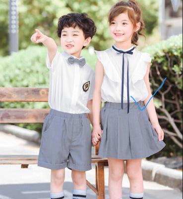 China School Uniforms Patterns School Uniforms Tropical Region Girls Summer Sleeveless School Uniform Set Elementary School Students Summer School Uniform for sale