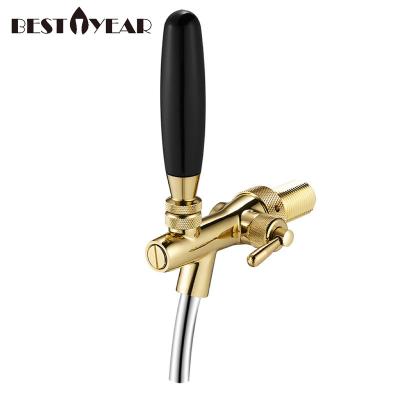 China Beer Party Beer Tap Gilding 304 Stainless Steel Low Lead Brass Food Grade Stock On Sale For Party And Bar for sale