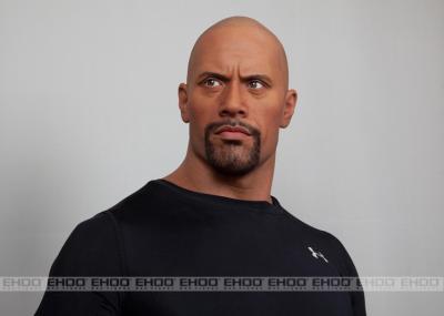 China Famous Dwayne Johnson Silicone Action Figure For Wax Museum for sale