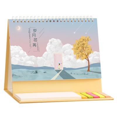 China Table Calendar Custom 2023 Calendar, 2023 Desk Calendar Printing, Paper Folding Desk Calendar with Sticky Notes for sale