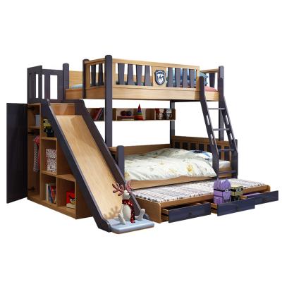 China Children Wooden Bunk Bed 2019 Modern Cartoon Pink New Bedroom Furniture Sepa Functional Solid Wood For Children for sale