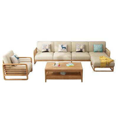 China Good Quality Nordic Style Apartment Furniture Favorable Corner Frame Leather Sofa For Living Room Price Solid Wood Modern Appearance for sale