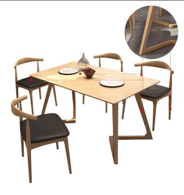 China Good quality factory wholesale 130cm 140cm Nordic style furniture rubber wood home dining table with four seater solid wood table and chair for sale