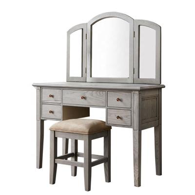 China Eco-friendly Wholesale Elegant Most Expensive Wooden Dressing Table With Mirror Design Antique Lighted Vanity Makeup Home Dresser Table for sale