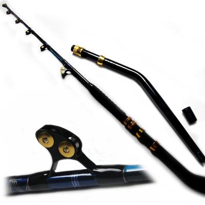 China Big Clearance Rod 1.95m Roller 130lbs Guide Leaning Butt Glass Solid Handle Off Shore Holder Up Fishing Rod for sale