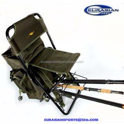 China Stail tube & oxford cloth fishing rod rest with case and 3 pockets folding spot tube cheap price fishing chair for sale