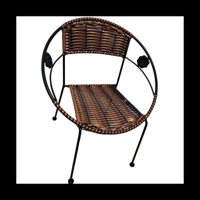 China 2021 new rustic non-slip and wear-resistant stackable to save space rattan back chair chair outdoor rattan for sale