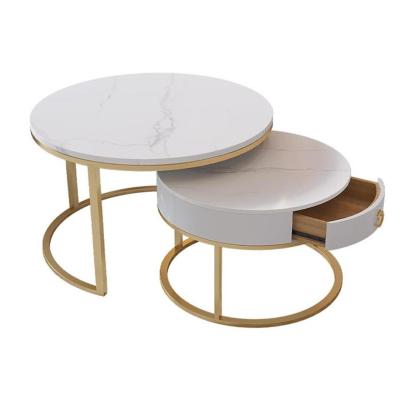 China Creative small apartment modern living room creative factory supply round table round marble coffee table for sale