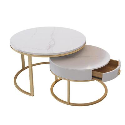 China Modern Manufacturers Supply Small Apartment Creativity Home Round Light Luxury Marble Round Coffee Table for sale