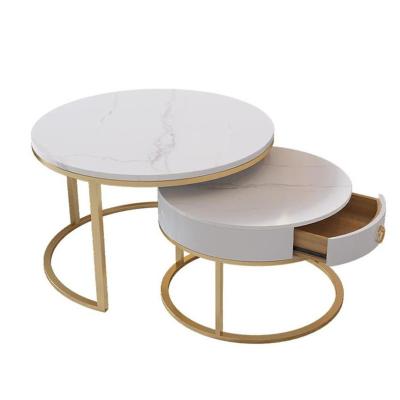 China Direct Selling Modern Home Round Light Luxury Modern Home Cafe Round Metal Table for sale