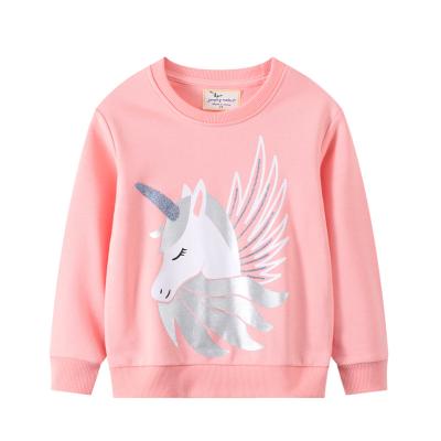 China Anti-Wrinkle Amazon Hot Low Price Kids Long Sleeve Soft 100% Cotton Pullover Little Girls Casual Sweatshirt for sale