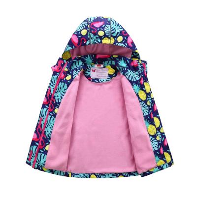 China Warm Quality Anti-wrinkle Winter Kids Girl Fleece Waterproof Hooded Coats Jacket for sale