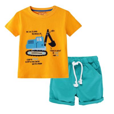 China CASUAL 100% Cotton T-shirt Short 2Pcs Boy Teams Short Suits Set for sale