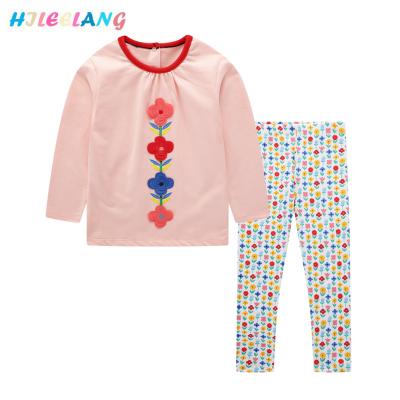 China 3D Pattern Casual Cute Flower New Arrival Long Sleeve Shirt With Pants Toddler Girls Dress Set for sale