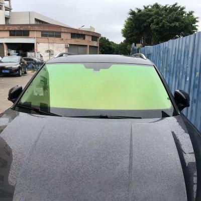 China Green Magic Gold Chameleon Glass Tint IRR 97% Removable Windshield Film For Car for sale