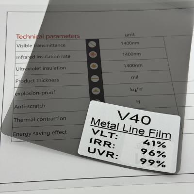 China 2HD VLT40% Auto Solarfensterfilm V40 Schwarz UV-Blocking Fenstermetallisierter Film zu verkaufen