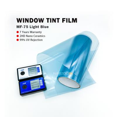 China NASIDO Heat Insulation Nano Ceramic Solar Film MF75 Light Blue Hot Selling High transmittance self adhesive Window Tint Film for sale