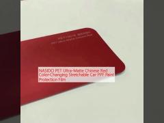 NASIDO PET Ultra-Matte Chinese Red Color-Changing Stretchable Car PPF Paint Protection Film