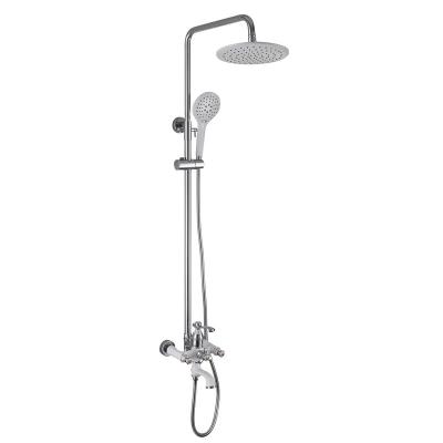 China Without Wall Mount Brass Handheld Mount Faucet Slide Bar Bathroom Chrome Thermostatic Shower Faucet for sale