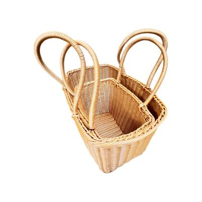 China Supply wholesale price viable plastic pp woven rattan washing clothes dirty storage basket portable laundry baskets baskets for sale