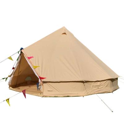 China Straight Tying Type High Quality Canvas Bell Tent Teepee Tent Perfect For Camping for sale