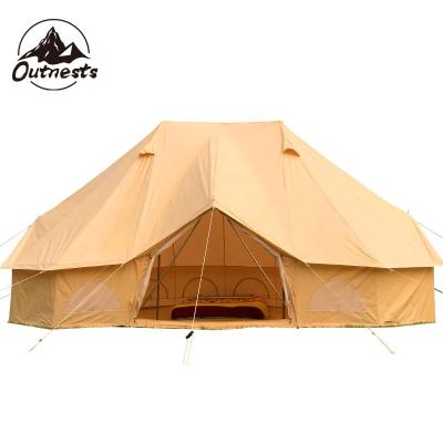 China Straight Bracing Type Cotton Canvas Camping Emperor Bell Tent For Outdoor Vacation for sale