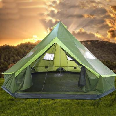 China Straight tether type 5m hot sale UK popular canvas cotton oxford glamping bell tent/teepee tent/emperor tent for sale